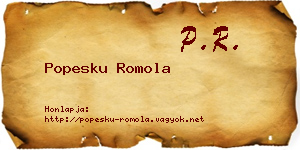 Popesku Romola névjegykártya